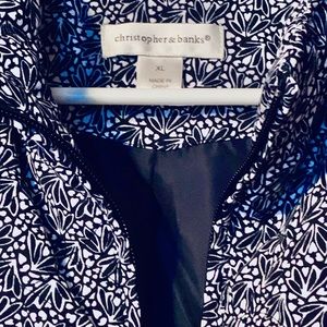 Christopher Banks Zip Front Dark Blue Vest XL